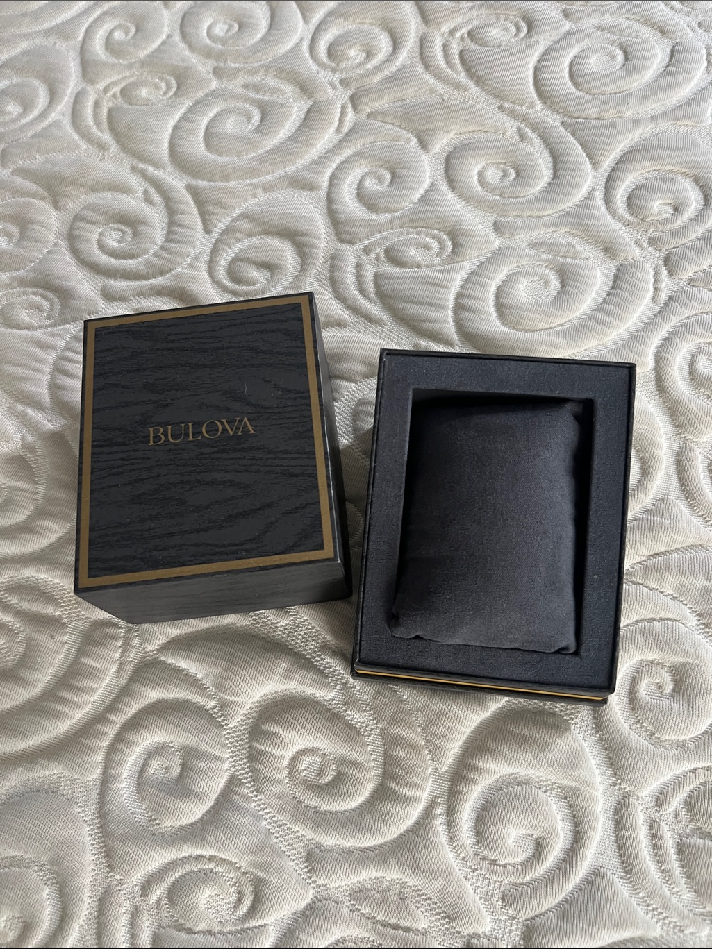 Bulova Black And Gold Watch Presentation Box